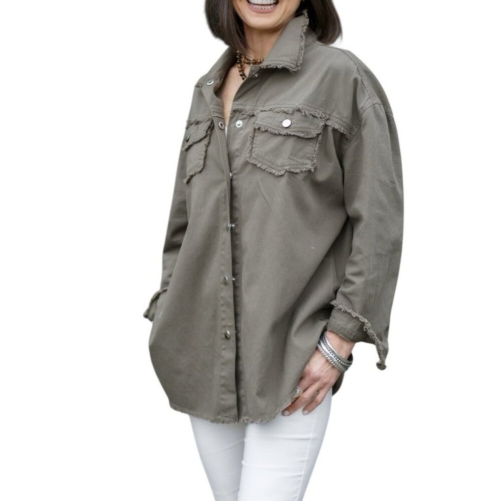 Crown Linen Designs Women Shirt Medium Size Green Oversized 100% Cotton Top New - Picture 2 of 11